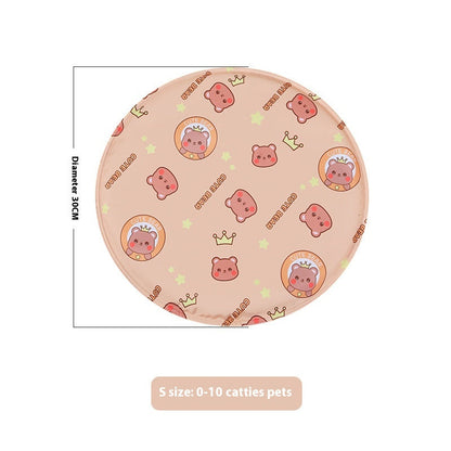 Snaggoo cat cooling gel mat, 30cm round, light coffee print