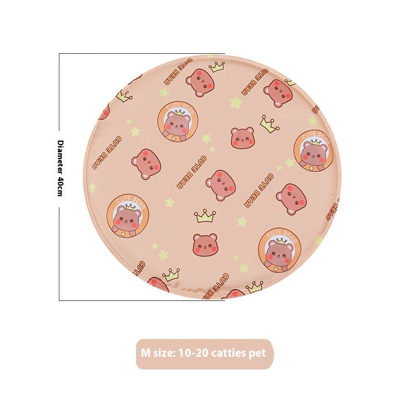 Snaggoo cat cooling gel mat, 40cm round, light coffee print