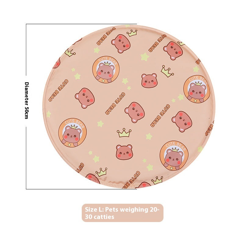 Snaggoo cat cooling gel mat, 50cm round, light coffee print
