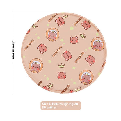 Snaggoo cat cooling gel mat, 50cm round, light coffee print