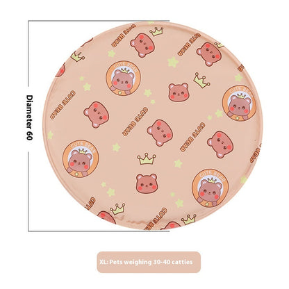 Snaggoo cat cooling gel mat, 60cm round, light coffee print