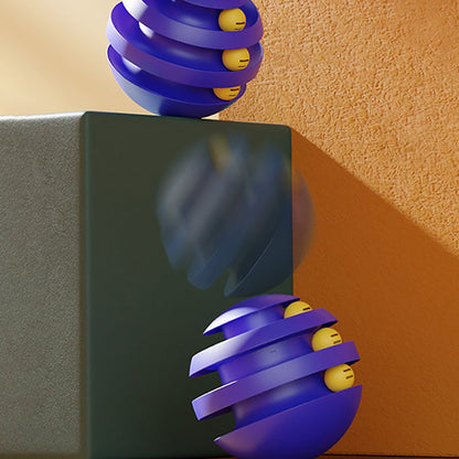 Blue three-level cat ball track tower
