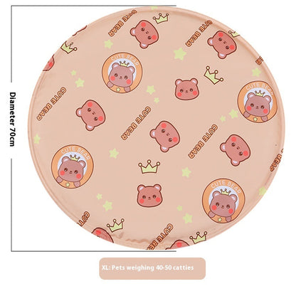 Snaggoo cat cooling gel mat, 70cm round, light coffee print