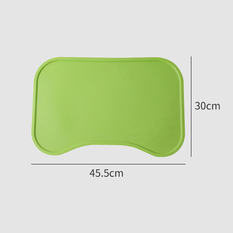 Green cat food mat with dimensions