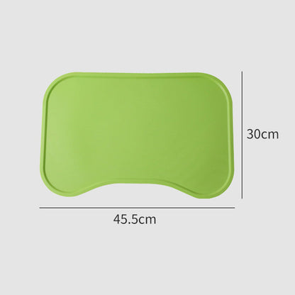 Green cat food mat with dimensions
