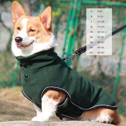 Fleece-lined dog jacket detail