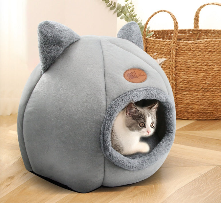 Snaggoo cat cave bed showing the cute ear detail