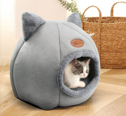 Snaggoo cat cave bed showing the cute ear detail