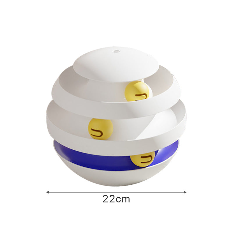 White cat turntable tower toy with balls