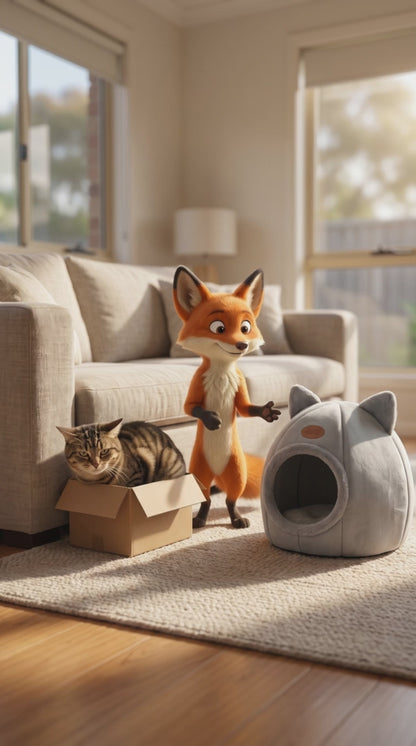 Snaggoo fox host presents the cat cave bed with ears - infomercial