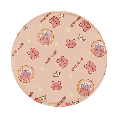 Snaggoo cat cooling gel mat in coffee brown with cute bear print – round self-cooling pad, no freezer or plug